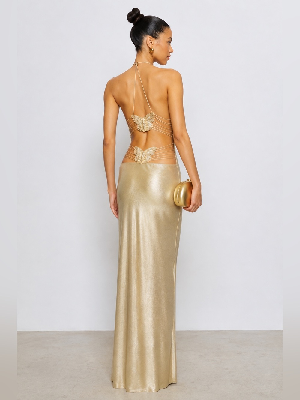I.AM.GIA Ellery Butterfly Back Maxi Dress – Champagne Gold |